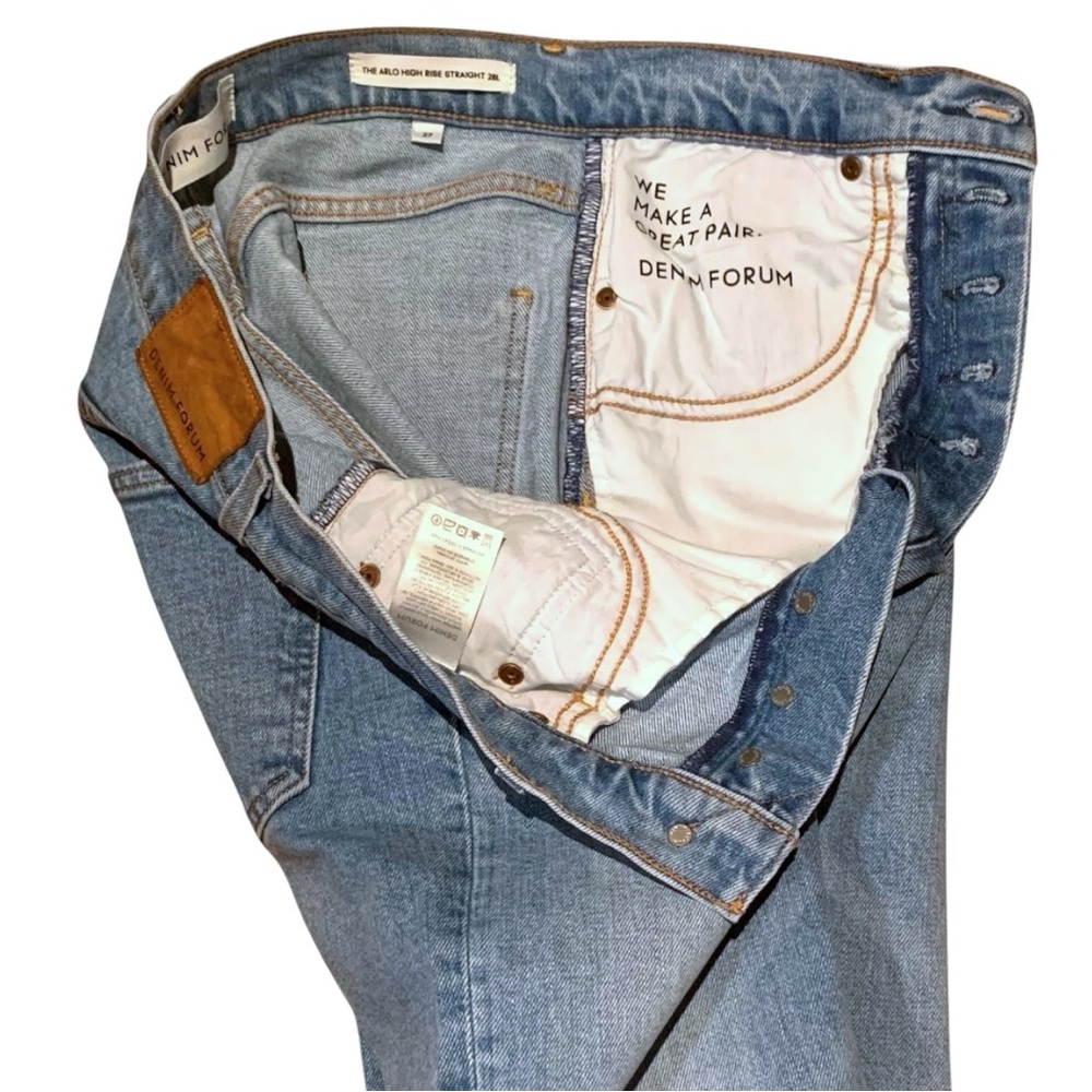Aritzia Denim Forum Arlo Hi-rise Straight Leg Ankle Length Blue Jeans Size 27 - Picture 8 of 13